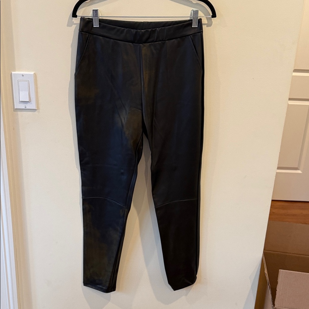 Clara Sun Woo Black vegan leather Ankle Pants